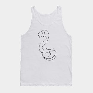 One Line Art Of Standing Snake Tank Top